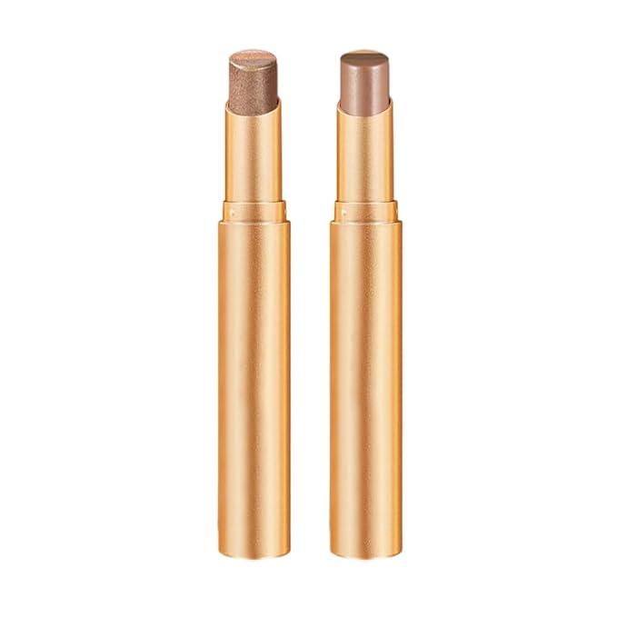3 Color Eyeshadow Stick, Gradient Cream Eye Shadow Makeup, Waterproof Glitter Highlighter Stick, Portable Long Lasting Glitter Shadow for Women (Matte Earth + Pearl Earth)