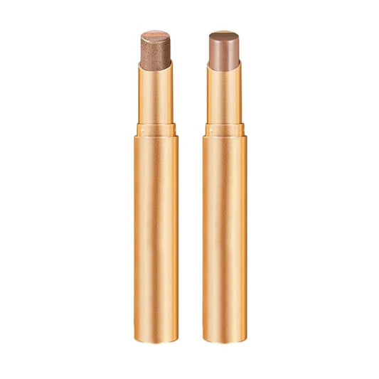3 Color Eyeshadow Stick, Gradient Cream Eye Shadow Makeup, Waterproof Glitter Highlighter Stick, Portable Long Lasting Glitter Shadow for Women (Matte Earth + Pearl Earth)