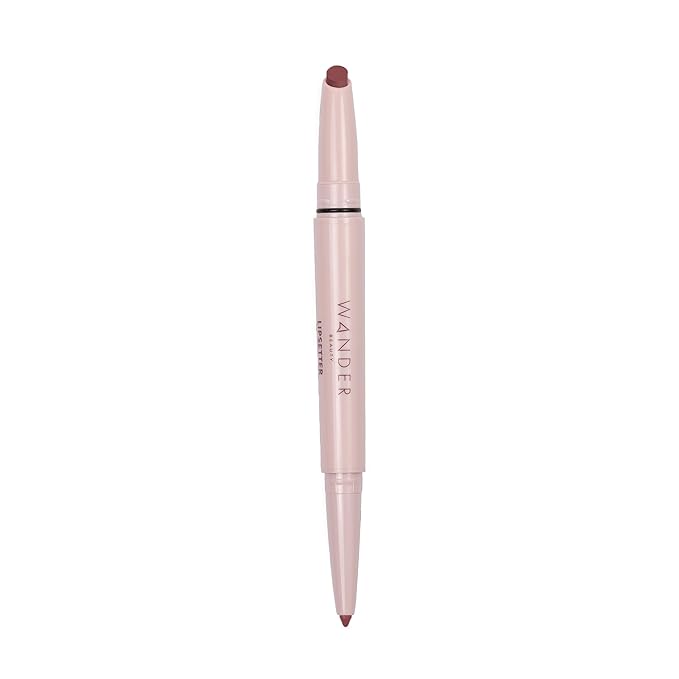Wander Beauty Lipsetter Dual Cream Lipstick + Lip Liner - Midtown Mauve - Ultra-Smooth, Hydrating Lipstick and Lip Liner with a Soft Matte Finish - Made with Squalane & Peptides (1 Count)