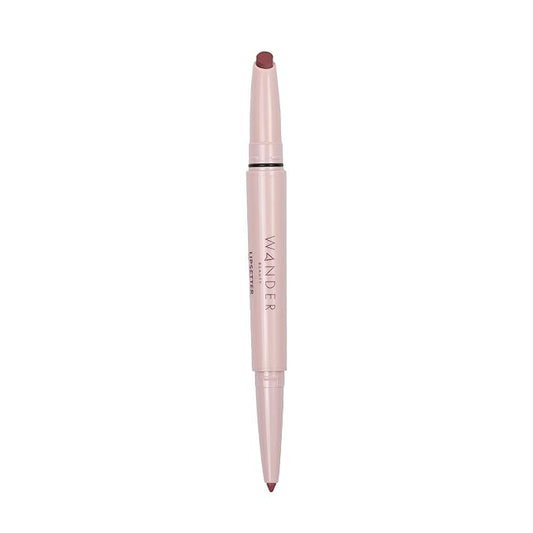 Wander Beauty Lipsetter Dual Cream Lipstick + Lip Liner - Midtown Mauve - Ultra-Smooth, Hydrating Lipstick and Lip Liner with a Soft Matte Finish - Made with Squalane & Peptides (1 Count)