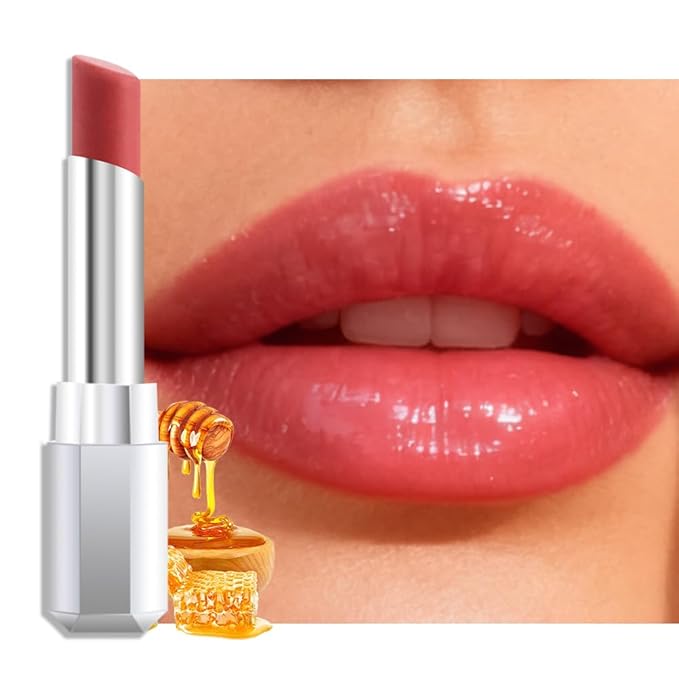 Nude Honey Lipstick Tinted Lip Balm - Shine Moisturizing Lipstick for Women, Natural Nourishing Hydrating Lip Color Gloss Stain for Dry Lips, Tint Sheer Lightweight Makeup, Vegan - 1Pc #04 Nude