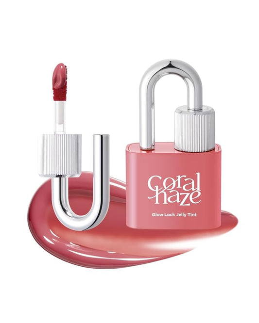 Glow Lock Jelly Tint #103 4g, Hydrating Jelly Glow Lip Stain, Glass-Like Shine Lip Gloss, Long-Lasting Color, Moisturizing Lip Enhancer, Collectible Lock-Shaped Design, Korean Makeup