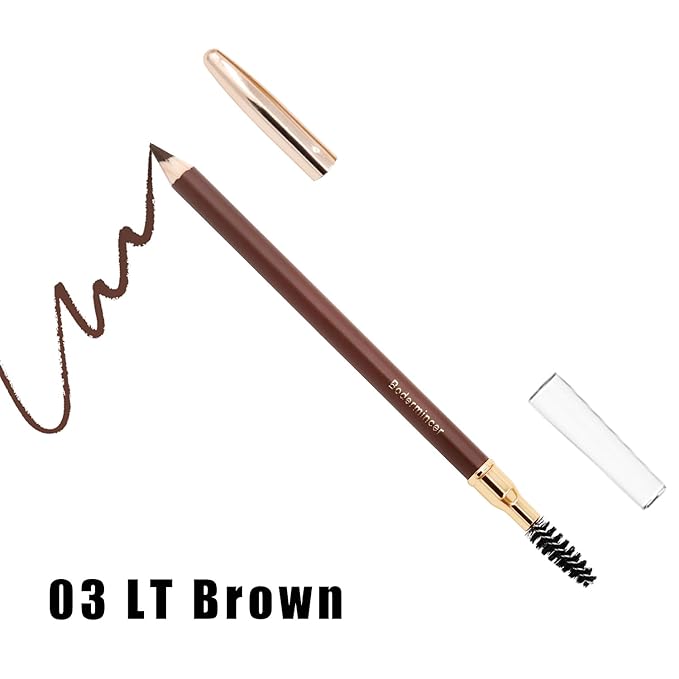 BODERMINCER 1pcs Eyebrow Pencil Longlasting Waterproof Durable Liner Eyebrow 5 Colors to Choose (3# Light Brown)