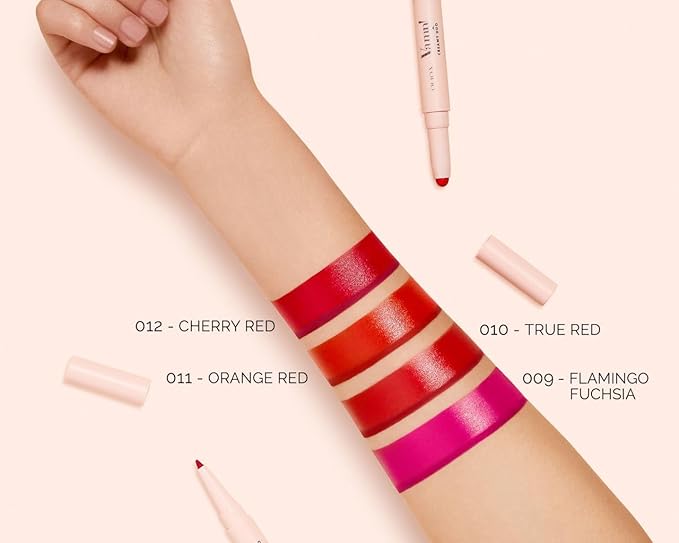 Pupa Milano Vamp! Creamy Duo, 011 Orange Red, 1 Pc - 2 in 1 Lipstick and Lip Pencil - Long Lasting - Lightweight - No-Transfer - Smooth Texture - Highly Pigmented