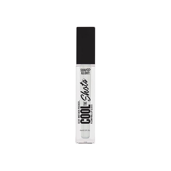 Soap & Glory SMP Cool The Shots Plumping Lip Gloss - Hydrating & Cooling Lip Plumper - Infused with Menthol & Vitamin E - High Shine, Glossy Finish - Vegan & Cruelty-Free - Clear (4ml)