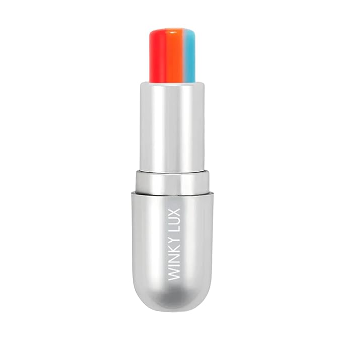 Winky Lux Rainbow Tri-Color Tinted Lip Balm – Hydrating Lip Care with Jojoba Oil & Vitamin E, Sheer Pink Tint, Moisturizes and Softens Dry Lips