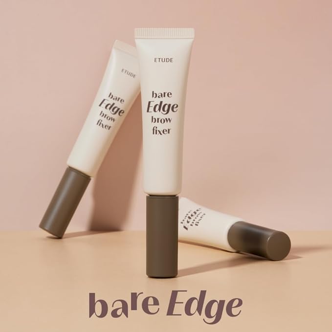ETUDE Bare Edge Brow Fixer, Strong Brow Fixer, Natural Eyebrow Shaping, Slim Triangular Brush, Gel Type, Sheer Brown Color, Non-permanent, Washable, Daily Makeup, Korean Makeup, Beauty (0.247 Ounce)