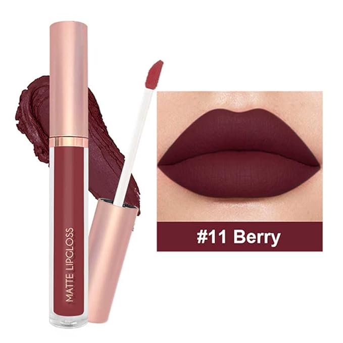 BestLand 3PCS Velvet Temptation Dark Nude Liquid Lipstick Set, Matte Lip Gloss Long Lasting Waterproof, Full Coverage Smudge Proof Lip Color with Caramel Berry Plum Shades for Bold Sexy Makeup Looks
