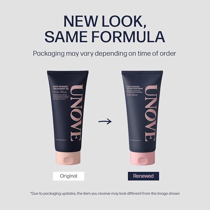 UNOVE Deep Damage Treatment Ex - Protein Hair Treatment & Hair Mask for Damaged Hair | Deep Conditioning & Keratin Hair Mask for Dry, Frizzy Hair | Korean Hair Care | Tender Bloom, 10.82 fl oz