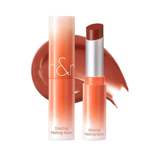 rom&nd GLASTING MELTING BALM 15 Pecan Brew | K-Beauty Hydrating Lip Balm for Plump, Crystal-Clear Shine | Vivid Nude Brown-Red Tint | Non-Sticky, Long-Lasting Moisture