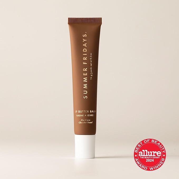 Summer Fridays Tinted Lip Butter Balm - Conditioning Vegan Lip Balm for Instant Moisture, Shine & Hydration - Sheer-Tinted, Soothing Skincare - Hot Cocoa (.5 Oz)