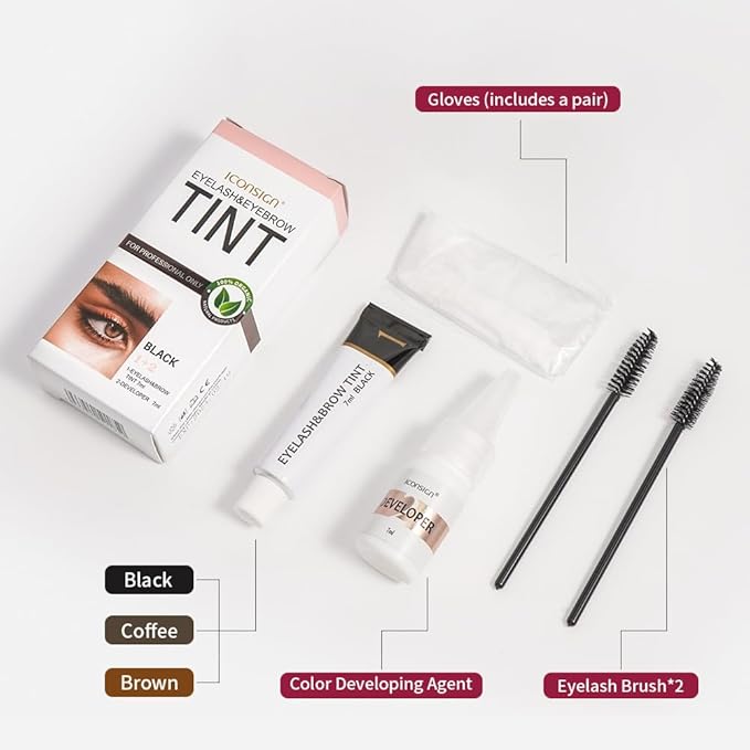 5 IN 1 Eyebrow & Eyelash Makeup Kit，01 COFFEE