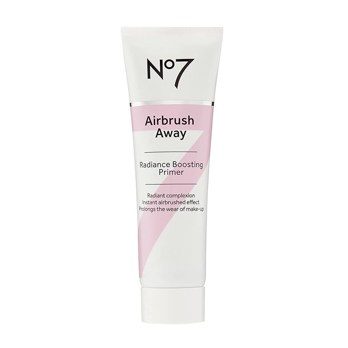 No7 Airbrush Away Radiance Boosting Foundation Primer - Illuminating Glow Primer for Seamless Makeup Application - Leaves Skin Dewy, Smooth & Radiant - Extends Makeup Wear (30ml)