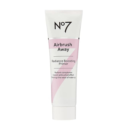 No7 Airbrush Away Radiance Boosting Foundation Primer - Illuminating Glow Primer for Seamless Makeup Application - Leaves Skin Dewy, Smooth & Radiant - Extends Makeup Wear (30ml)