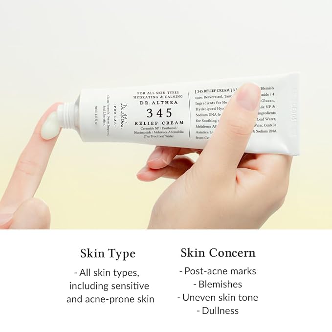 Dr.Althea 345 Relief Cream | Moisturizer for Soothing Recovery and Blemish Care with PDRN & Niacinamide | Korean Vegan Skin Care for All Skin Types, 1.69 Fl Oz (Ver.2 - Pack of 1)