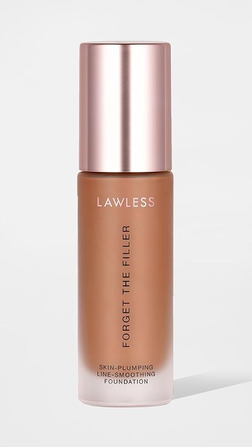 LAWLESS Women's Forget the Filler Skin-Plumping Line-Smoothing Foundation, 20T, tan deep with neutral-warm undertones, 1.0 Ounce