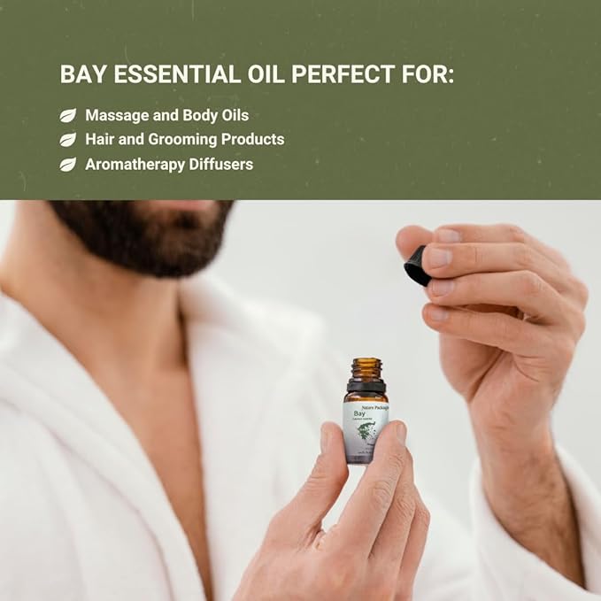 Bay Essential Oil - Direct from Greece - Steam Distilled - Laurel for Aromatherapy, Massage, Diffuser, DIY Candle and Soap Making - 8oz