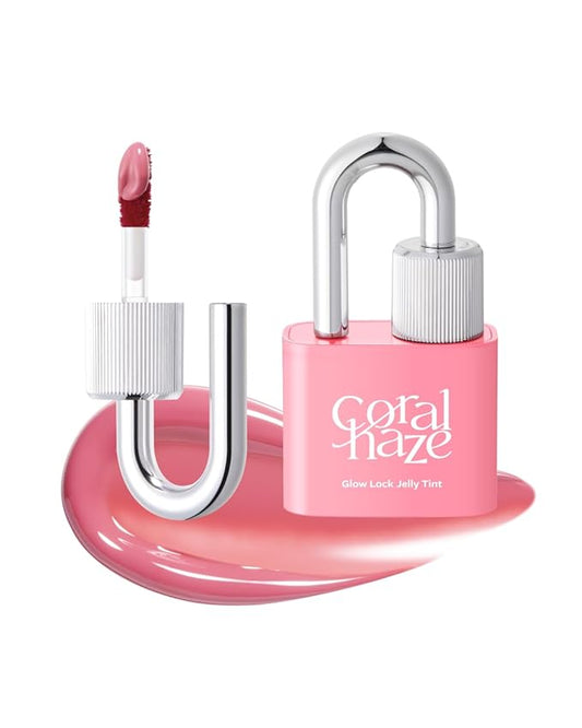 Glow Lock Jelly Tint 101 Chou 4g, Hydrating Jelly Glow Lip Stain, Glass-Like Shine Lip Gloss, Long-Lasting Color, Moisturizing Lip Enhancer, Collectible Lock-Shaped Design, Korean Makeup