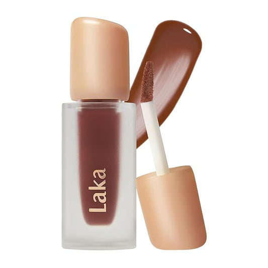 Laka Fruity Glam Tint, Glowing Lip Stain with Wide Color Spectrum, Hydrating & Lightweight Texture, Buildable Color, Non-Sticky, Vegan, K-Beauty (#156 Coco, 4.5g/0.15oz)
