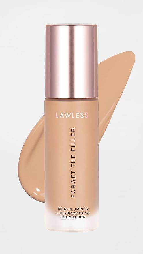 LAWLESS Women's Forget the Filler Skin-Plumping Line-Smoothing Foundation, 12M, medium with cool-neutral undertones, 1.0 Ounce