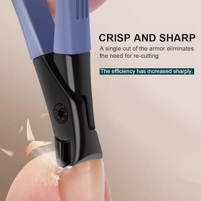2Pcs Professional Nail Clippers Set, Heavy Duty Ingrown Toe Nail Clippers Adult Thick Nails Long Handle (Black)