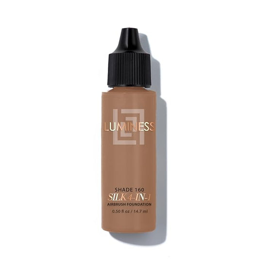 Luminess Air Silk 4-In-1 Airbrush Foundation- Foundation, Shade 160 (.5 Fl Oz) - Sheer to Medium Coverage - Anti-Aging Formula Hydrates and Moisturizes - Professional Makeup Kit for Cordless Air Brush