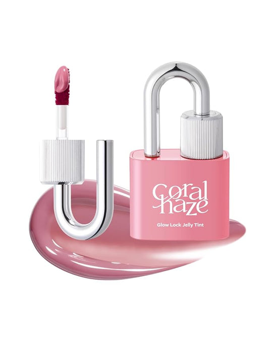 Glow Lock Jelly Tint 107 Petal 4g, Hydrating Jelly Glow Lip Stain, Glass-Like Shine Lip Gloss, Long-Lasting Color, Moisturizing Lip Enhancer, Collectible Lock-Shaped Design, Korean Makeup
