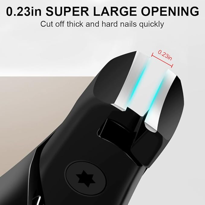 2Pcs Professional Nail Clippers Set, Heavy Duty Ingrown Toe Nail Clippers Adult Thick Nails Long Handle (Black)