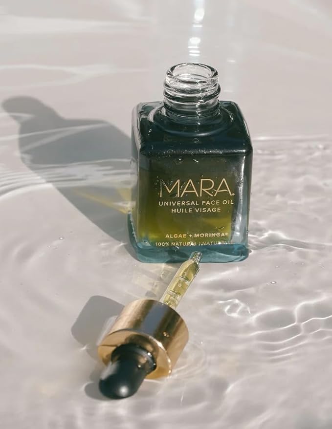 MARA - Universal Hydrating Face Oil for Anti-Aging + Glow with Algae + Moringa | Superfood Plant Oils Plump Skin, Boosts Firmness, For All Skin Types (0.5 oz | 15 ml; Travel Size)