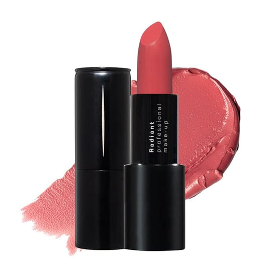 Radiant Professional Advanced Care Lipstick - Ultra Nourishing, Moisturizing Long Lasting Matte Lipstick With Vitamin E- UVA UVB Filters - VELVET (12 PUNCH - PINKISH RED)
