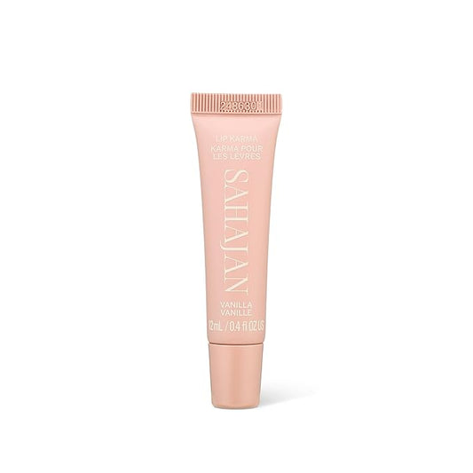 Sahajan Lip Karma Vanilla | Nourishing Lip Balm with Argan Oil, Castor Oil, Vitamin E | Clean Ayurvedic Hydrating Lip Balm | Softens, Smooths, Soothes Chapped Dry Lips, Lasting Moisture | 0.4 fl oz