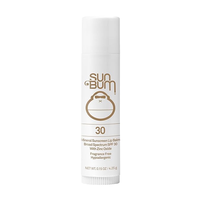 Sun Bum SPF 30 Mineral Sunscreen Lip Balm - Hawaii Act 104 Compliant (Octinoxate & Oxybenzone Free) - Zinc-Based Broad Spectrum UVA/UVB Lip Protection - 0.15 oz Stick