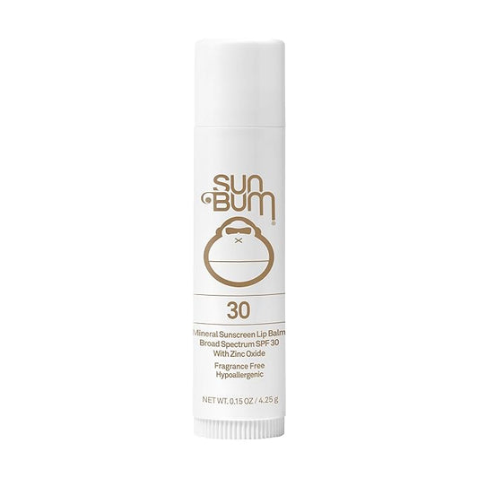 Sun Bum SPF 30 Mineral Sunscreen Lip Balm - Hawaii Act 104 Compliant (Octinoxate & Oxybenzone Free) - Zinc-Based Broad Spectrum UVA/UVB Lip Protection - 0.15 oz Stick
