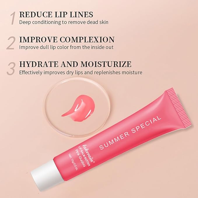 5Pcs Summer Special Lip Butter Lip Balm, Ultra-Hydrating Natural Vegan Lip Balm, Sheer-Tinted Shine & Hydration Lip Care, Soothes & Softens Dry Lips Skincare, Bálsamo labial hidratante