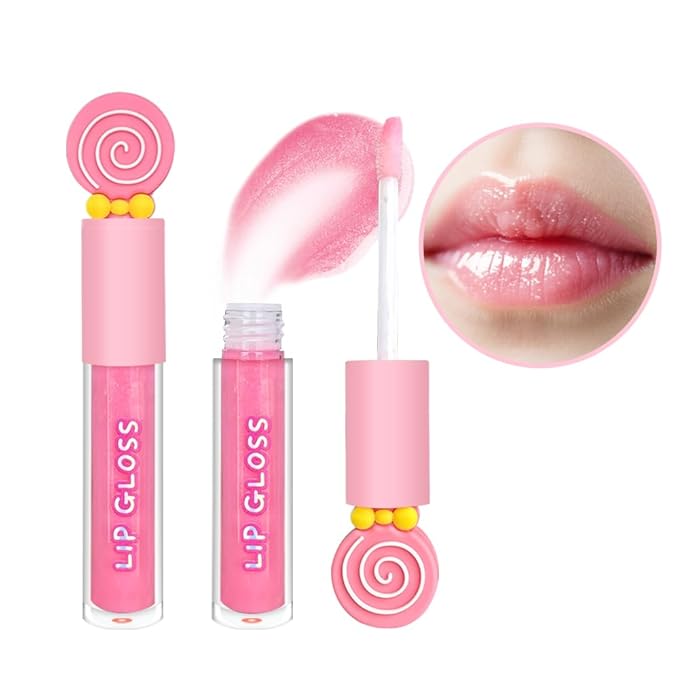 M&U MAKE YOU UP MU 6pc Candy Sweet Lip Gloss Set for Kids - 1 Straight Stick, 2 Ice Cream and 2 Candy Balms, Non-Toxic Girls Birthday Gift, Fun Theme Party Favors