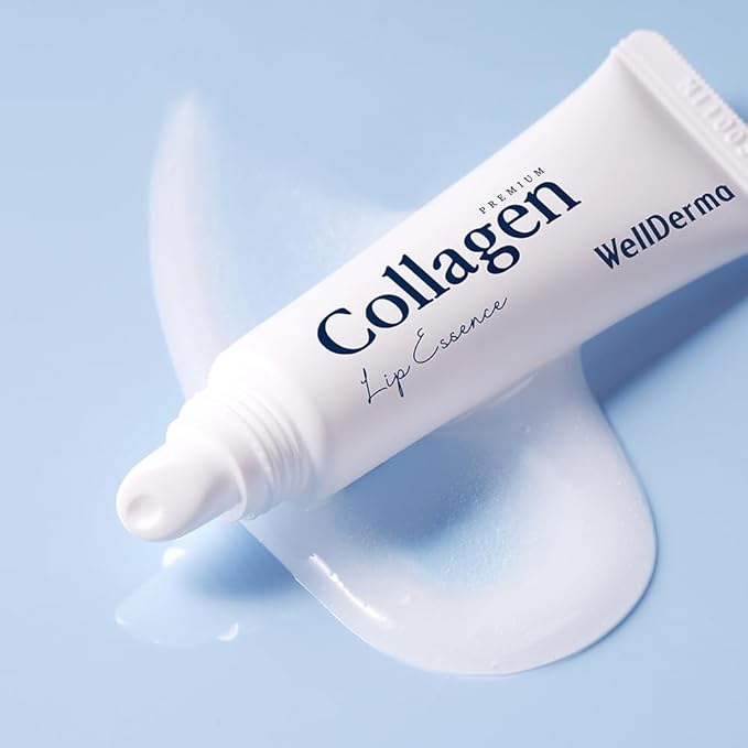 WELLDERMA Collagen Hydro Lip Essence 2-Pack, 11mL × 2 – Smooth Glossy Lip Coating with Collagen Blend, Hyaluronic & Peptide Complex, Honey-Like Scent