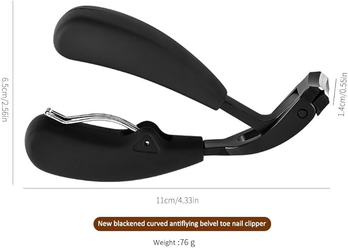 Heavy Duty Toe Nail Clippers for Men ，Ergonomic Non-Slip Long Handle Nail Clippers for Adults Seniors (Black)