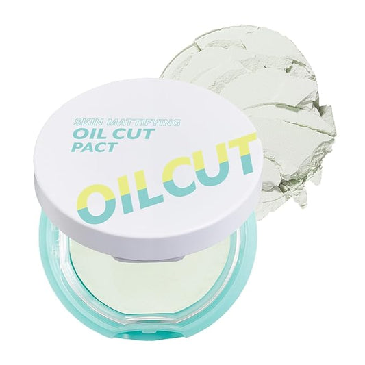 I'M MEME Compact - Oil Cut Pact | Sebum Absorbing, Korean Pressed Setting Powder for Blurring Effect, Makeup Powder, Translucent Compact, Finishing Powder, Oil Control Face Powder, Cute Stuff, 0.35 Oz
