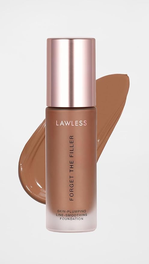 LAWLESS Women's Forget the Filler Skin-Plumping Line-Smoothing Foundation, 26D, deep with deep neutral-warm undertones, 1.0 Ounce