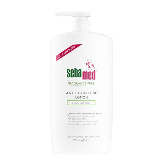 SEBAMED Fragrance-Free Gentle Hydrating Lotion Ultra Mild Dermatologist Recommended Moisturizer for Normal To Dry Sensitive Skin 33.8 Fluid Ounces (1 Liter)