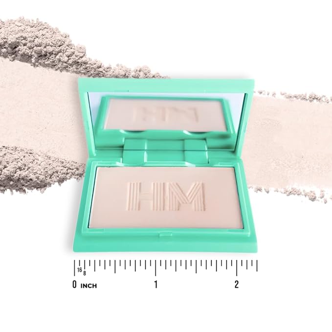 Haute Minute Smooth Setting Vegan Mini Pressed Powder Compact and Matte Blurring Face Powder Foundation Full Coverage – Neutral Ivory – Talc-Free, For Oily & Dry Skin, Travel-Size Makeup with Mirror
