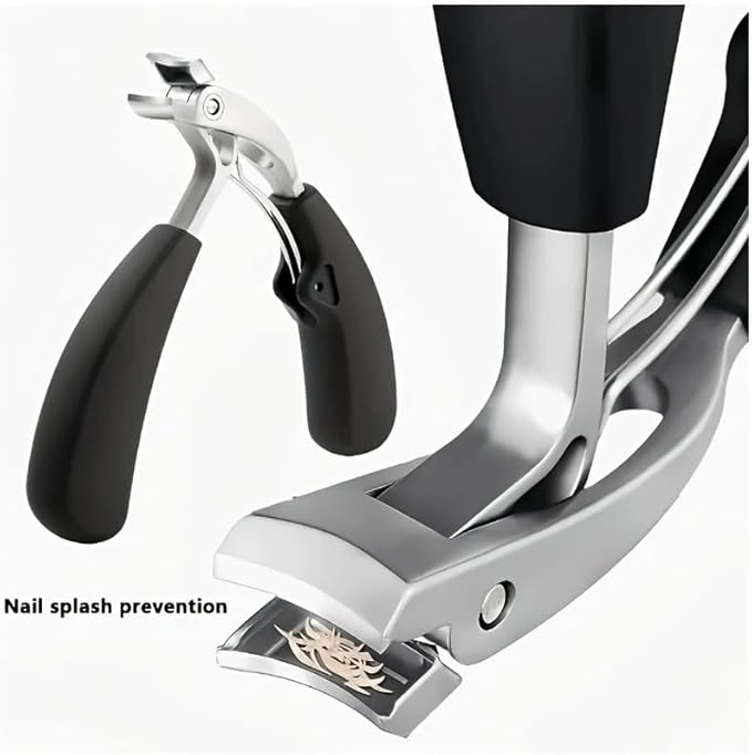 Heavy Duty Toe Nail Clippers for Men ，Ergonomic Non-Slip Long Handle Nail Clippers for Adults Seniors (Silver)