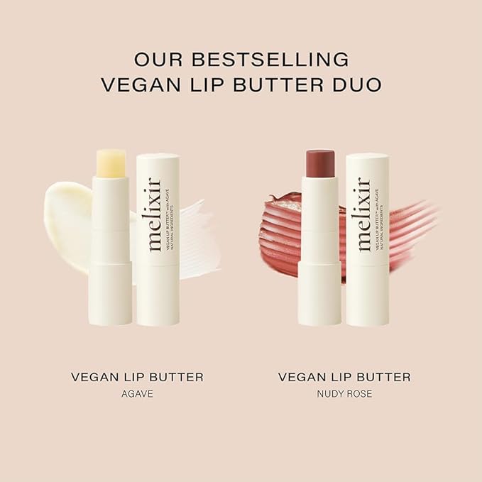 Melixir Vegan Lip Butter Duo, Christmas Gift Set for Women, Makeup Stocking Stuffer for Holiday, Hydrating Tinted Chapstick, Shea Butter for Dry Cracked Lips, Trendy Korean Lip Balm Kit for Teen Girls