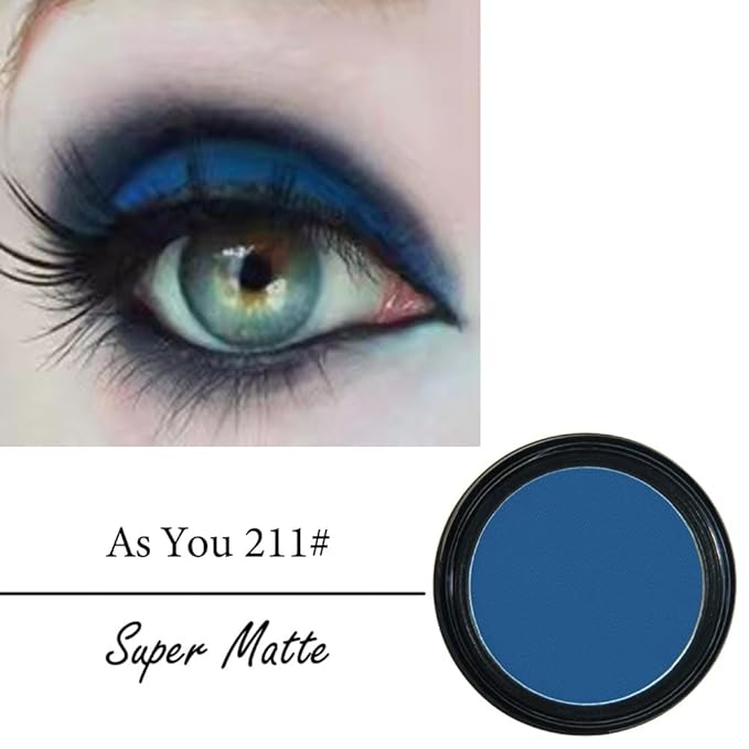 Mysense Matte Blue Single Eyeshadow Palette, Pressed Powder Eye Shadow Makeup, High Pigment Long Lasting Vegan & Cruelty Free, 211# As You