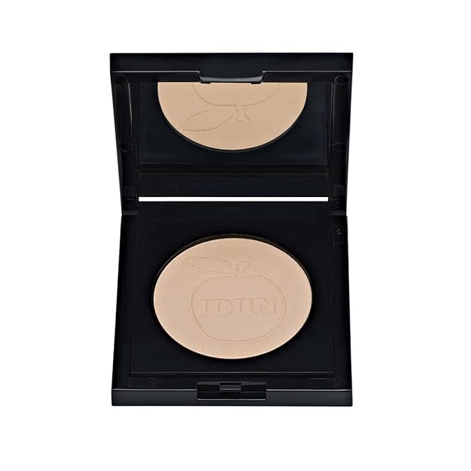 IDUN Minerals Setting Finishing Powder - Natural, Pigmented, Full Coverage Formula - Semi-Matte Finish - Velvety and Smooth Pressed - Cruelty Free, Vegan Makeup - Vacker 532 Light Warm - 0.12 oz