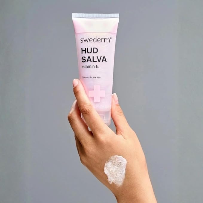 swederm Hudsalva 3.37 Oz - Healing Ointment with Vitamin E - Foot and Hand Cream for Women - Full Body Moisturizer for Dry Skin - Quickly Absorbing - Made in Sweden - Pink