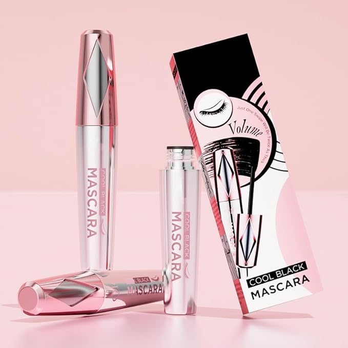 My Amazing Lashes Mascara,4D Silk Fiber Volume And Length Mascara,Waterproof & Sweatproof Long Lasting,Create Natural Look Of Lash Extensions (Black, 2PCS)