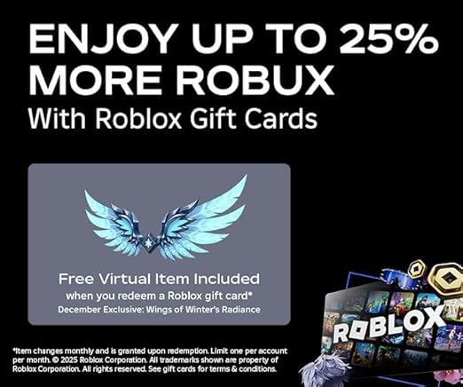 Roblox Physical Gift Card [Includes Free Virtual Item] [Redeem Worldwide]