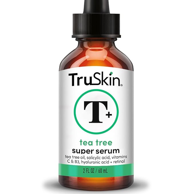 TruSkin Tea Tree Oil Acne Treatment Serum for Face – Salicylic Acid, Niacinamide, Vitamin C & Retinol – Clarifying Super Facial Serum for Acne-Prone Skin & Pores, 2 Oz