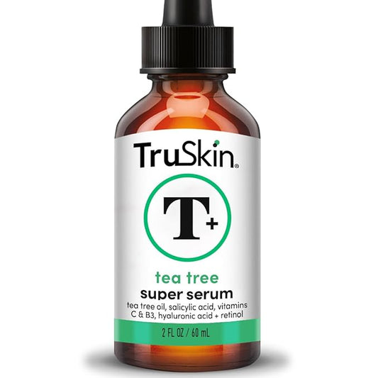 TruSkin Tea Tree Oil Acne Treatment Serum for Face – Salicylic Acid, Niacinamide, Vitamin C & Retinol – Clarifying Super Facial Serum for Acne-Prone Skin & Pores, 2 Oz